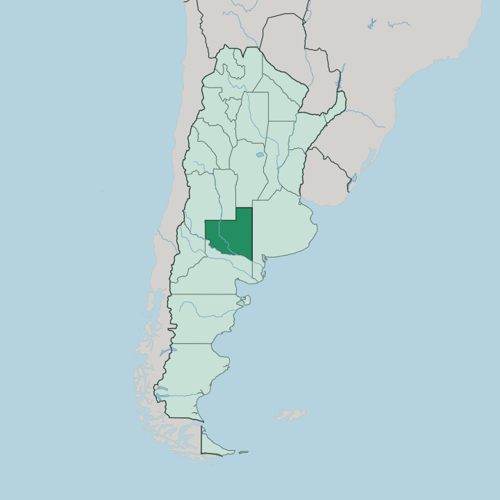 Map showing La Pampa Province — In Argentina