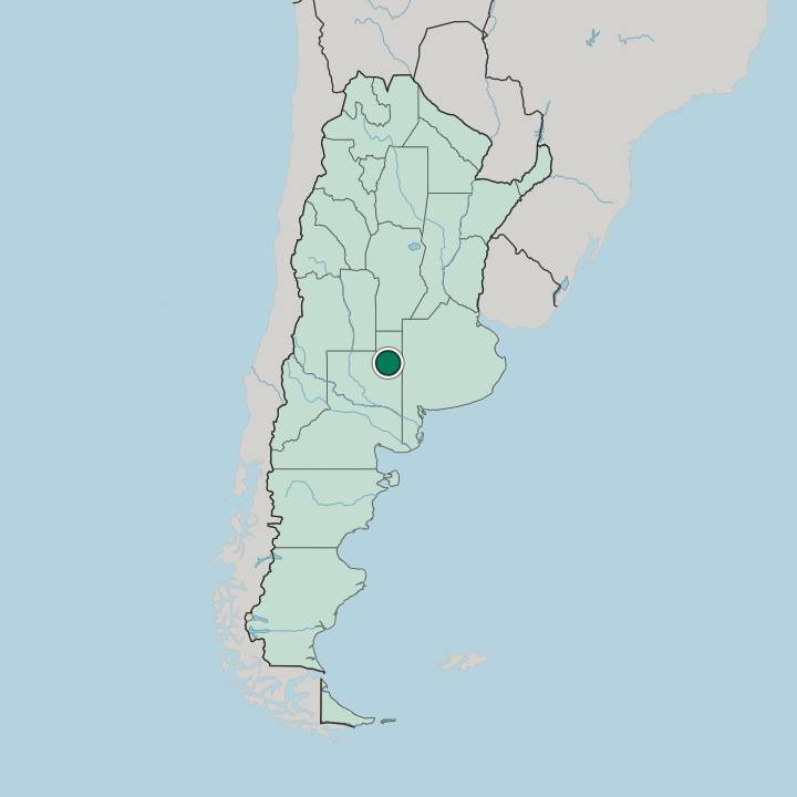 Map showing Santa Rosa — In Argentina
