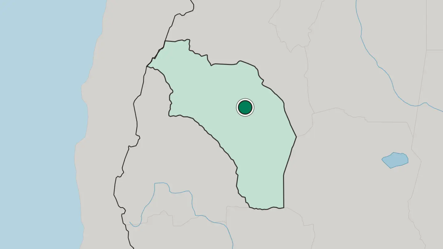 Map of La Rioja in Argentina