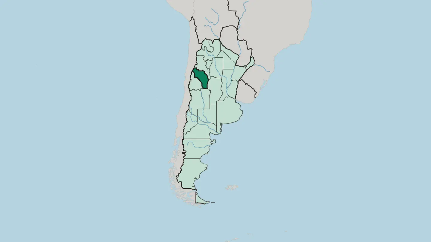 Map of La Rioja Province in Argentina