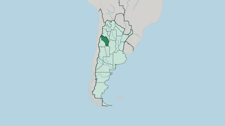 Map of La Rioja Province in Argentina