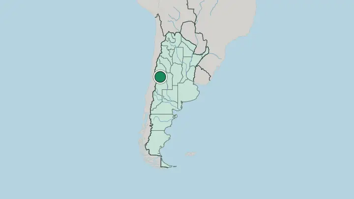 Map of Mendoza in Argentina
