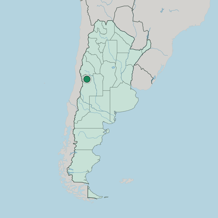 Map showing Mendoza — In Argentina