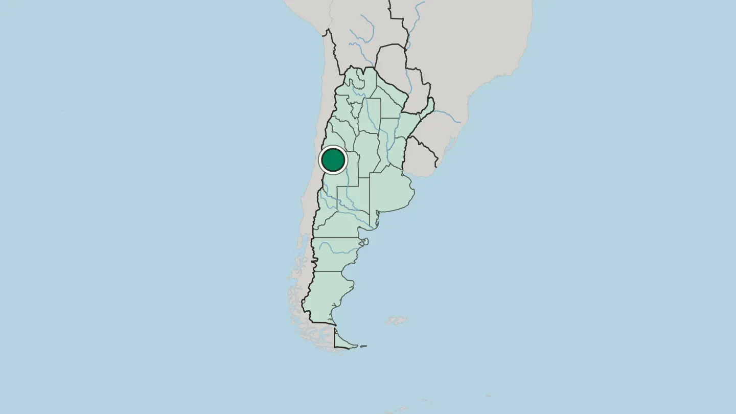Map of Mendoza in Argentina