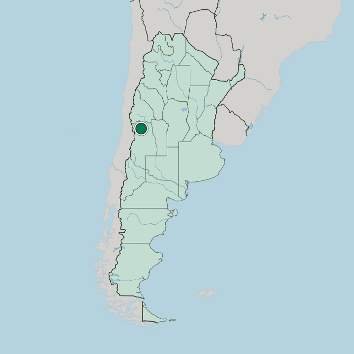 Map showing Mendoza — In Argentina