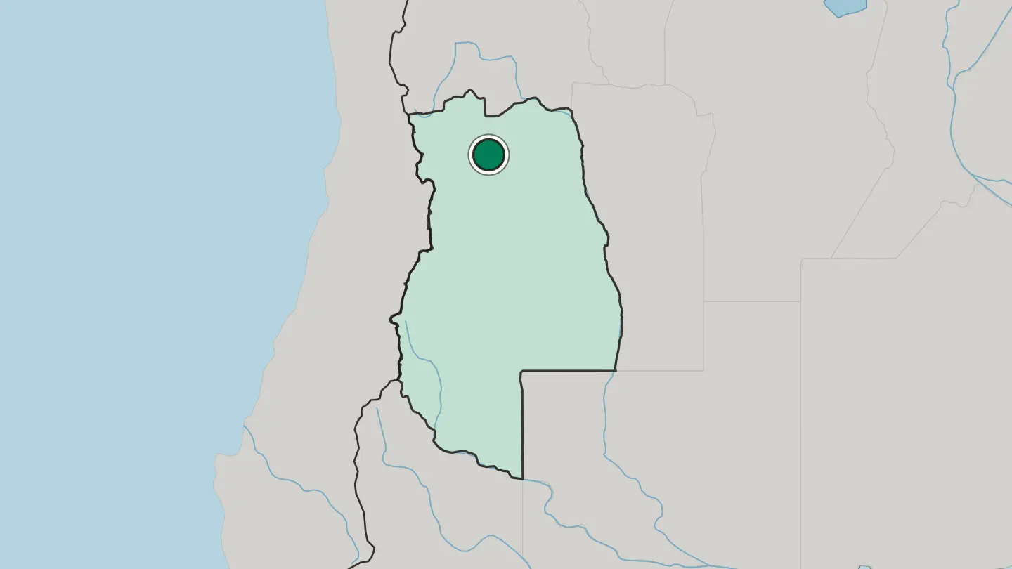Map of Mendoza in Argentina