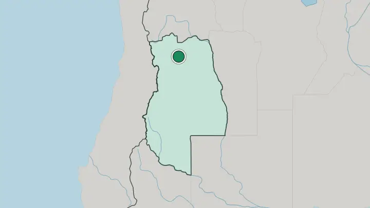 Map of Mendoza in Argentina