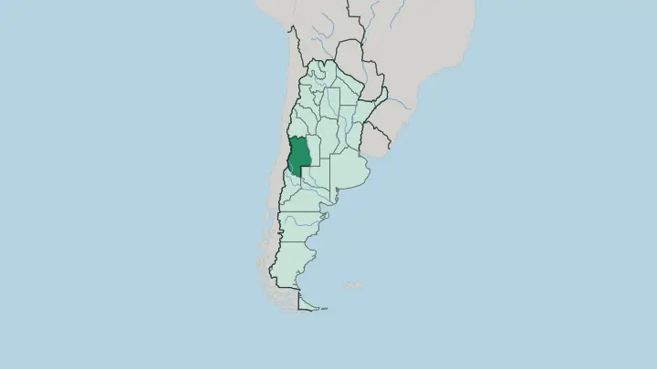 Map of Mendoza Province in Argentina