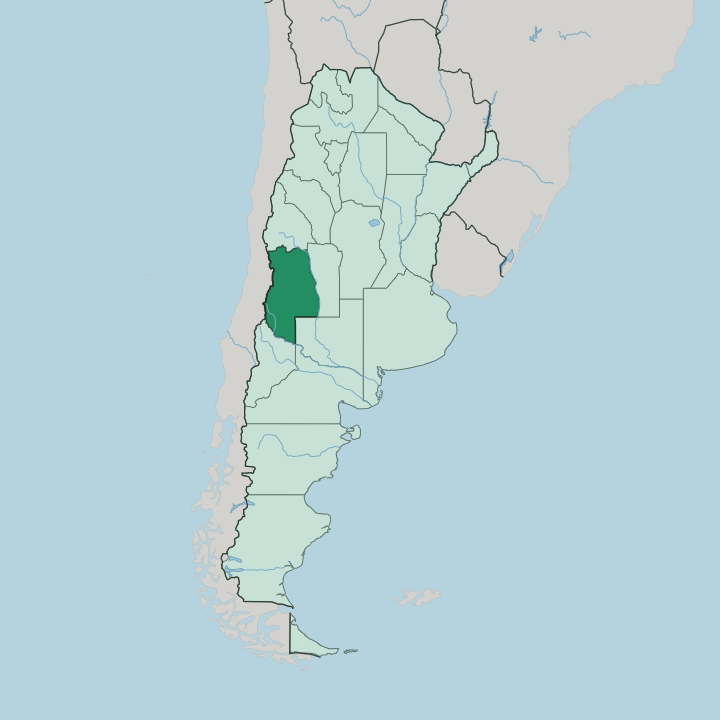 Map showing Mendoza Province — In Argentina