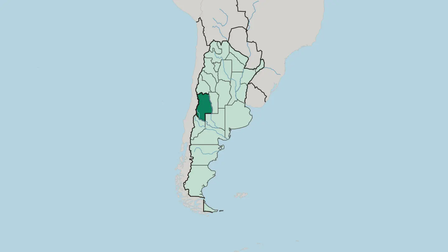 Map of Mendoza Province in Argentina