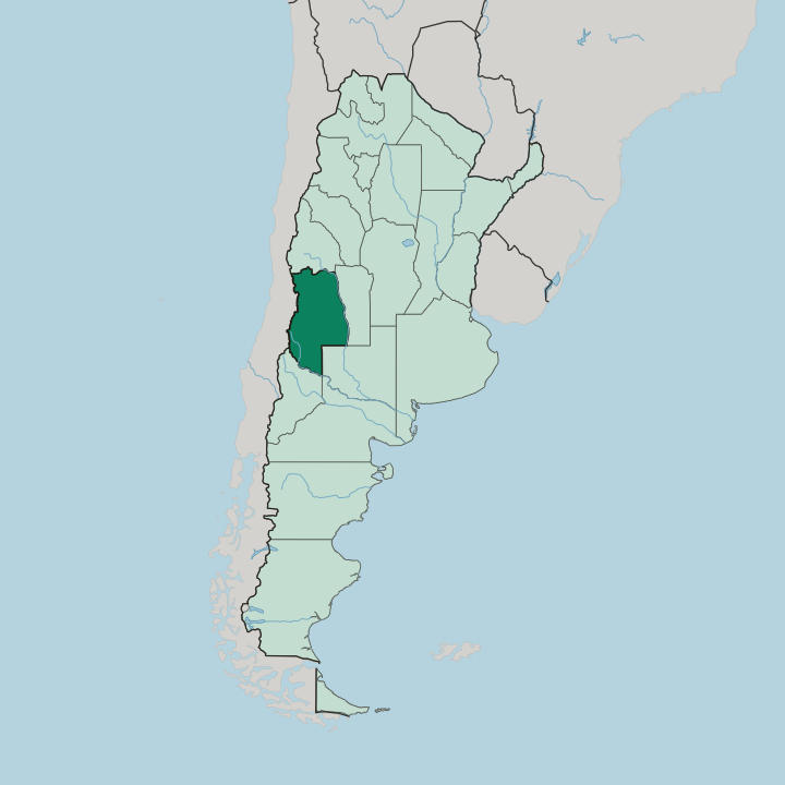 Map showing Mendoza Province — In Argentina