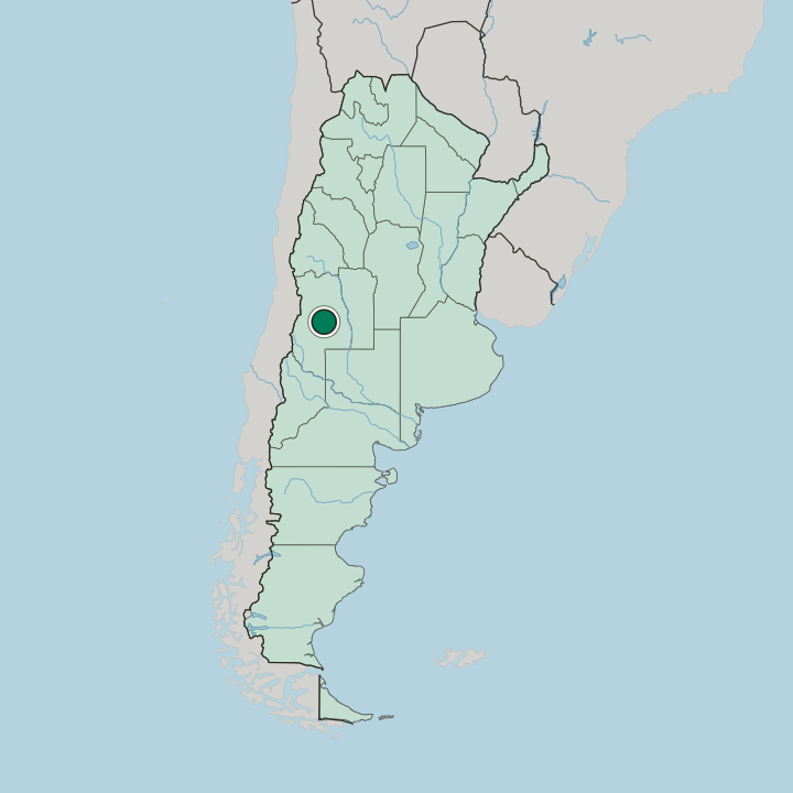 Map showing San Rafael — In Argentina