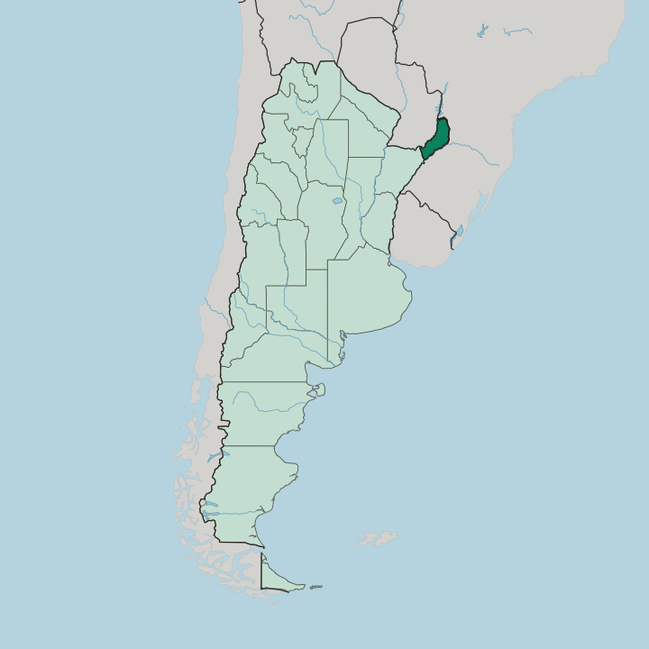 Map showing Misiones Province — In Argentina