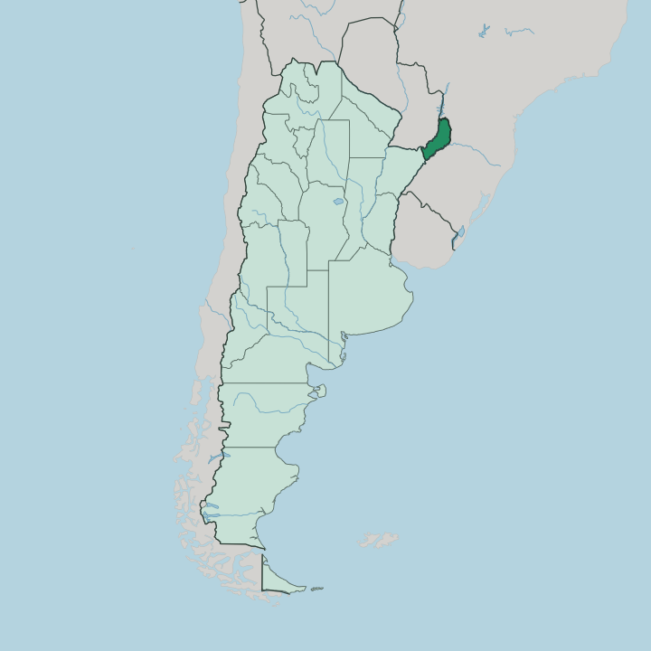 Map showing Misiones Province — In Argentina