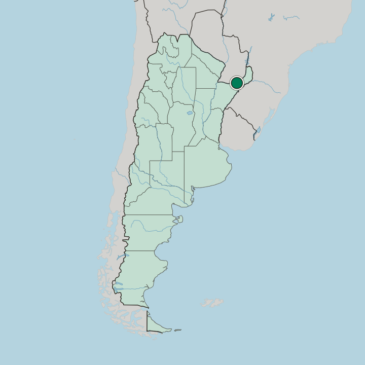 Map showing Posadas — In Argentina