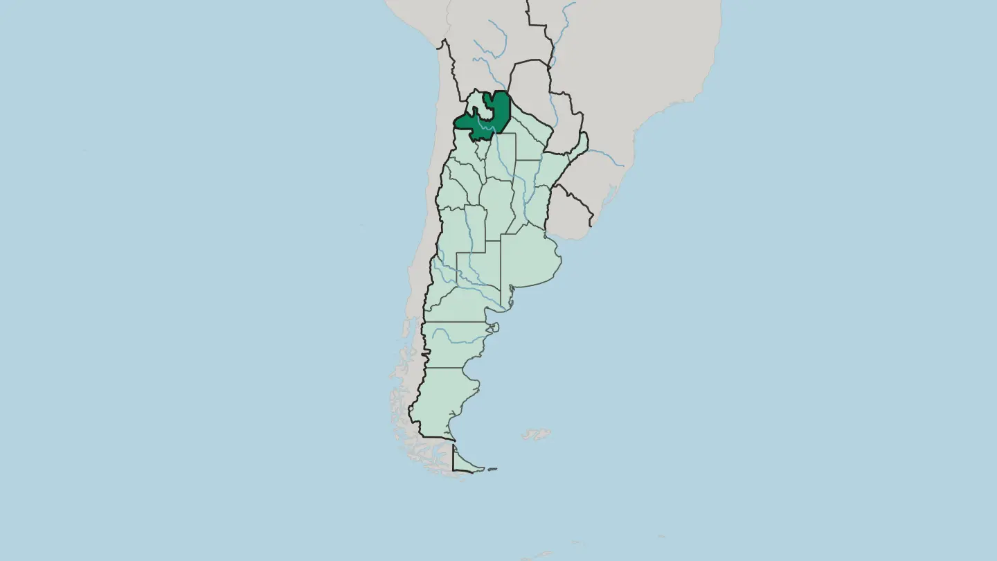 Map of Salta Province in Argentina