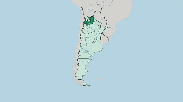 Map of Salta Province in Argentina