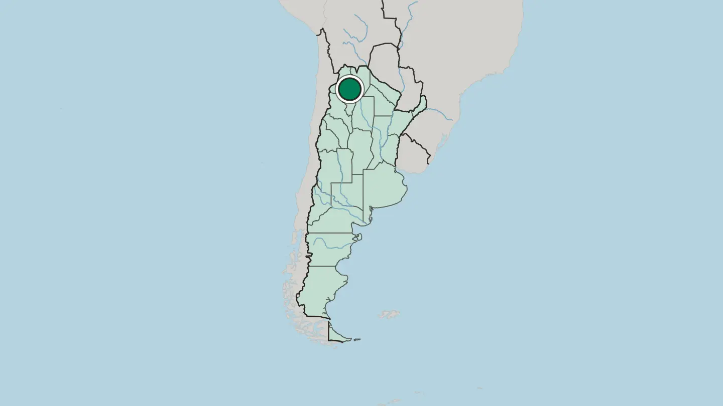 Map of Salta in Argentina