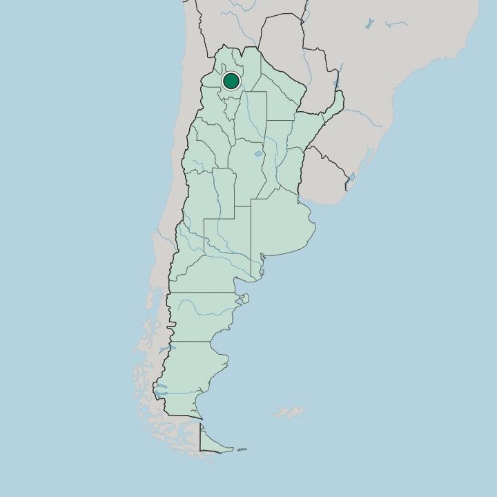 Map showing Salta — In Argentina