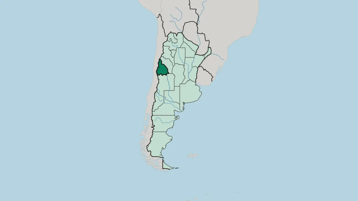 Map of San Juan Province in Argentina