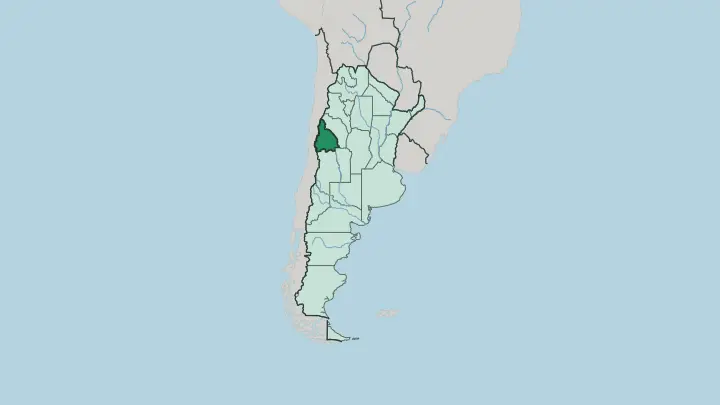 Map of San Juan Province in Argentina