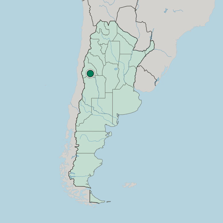 Map showing San Juan — In Argentina