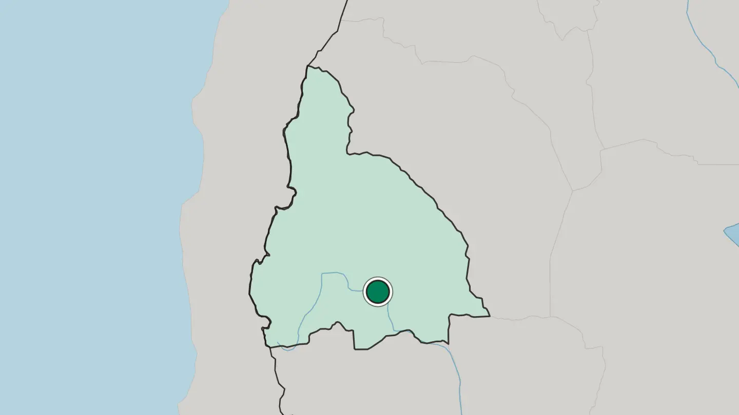 Map of San Juan in Argentina