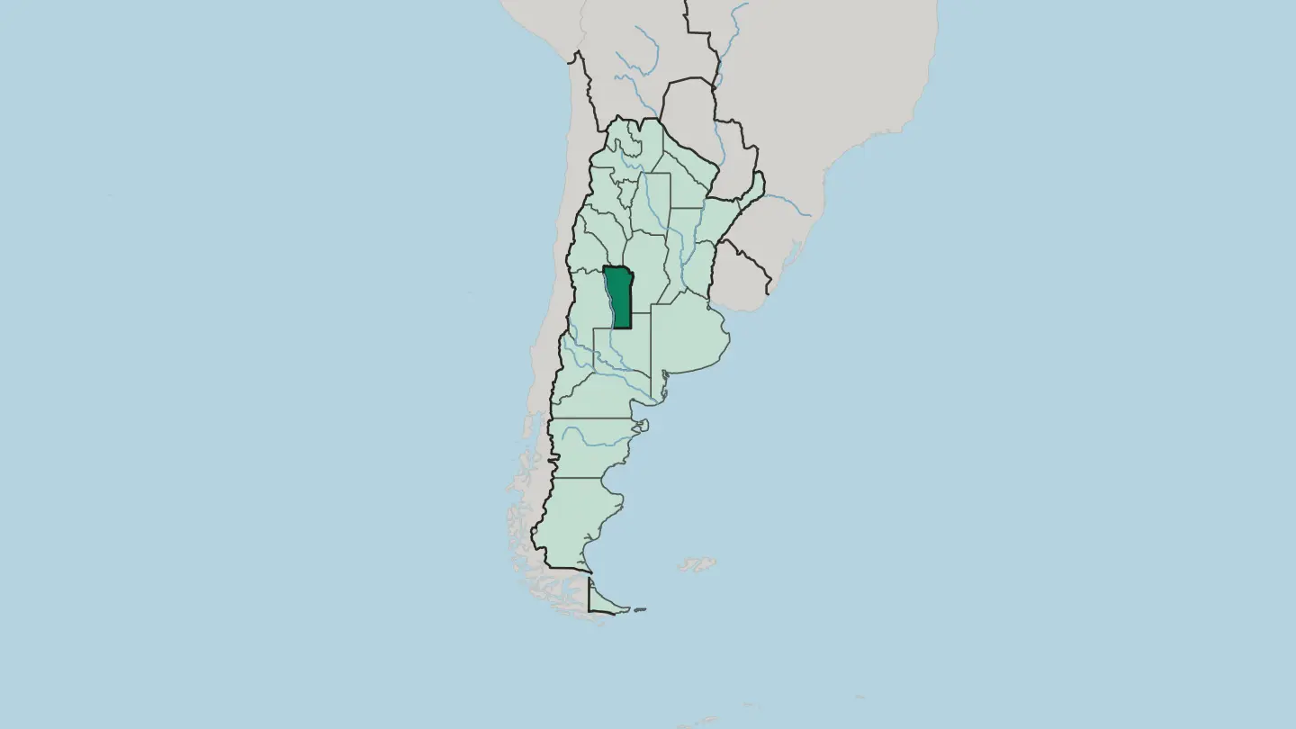 Map of San Luis Province in Argentina