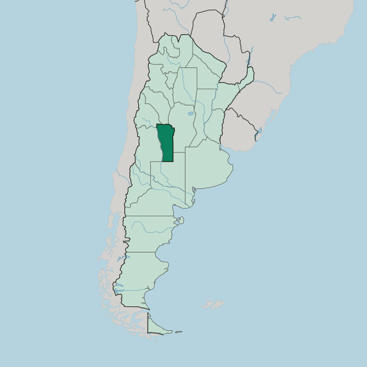 Map showing San Luis Province — In Argentina