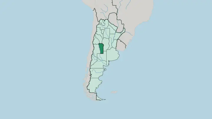 Map of San Luis Province in Argentina