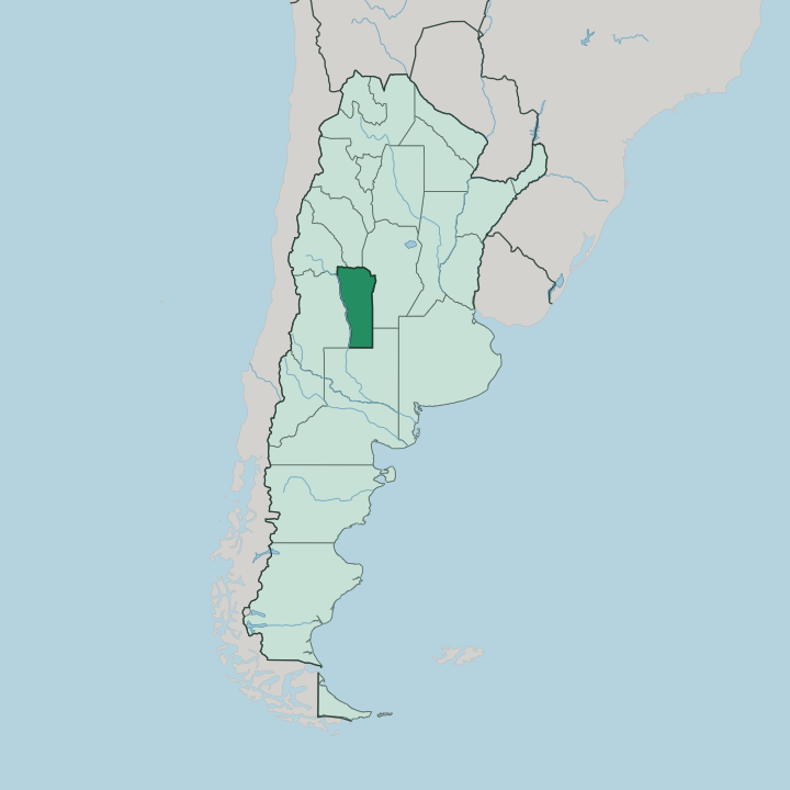 Map showing San Luis Province — In Argentina