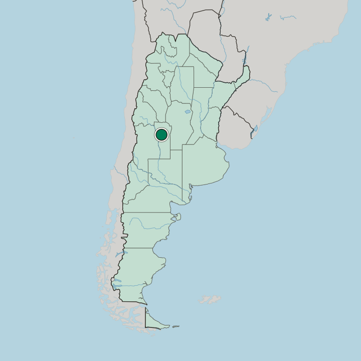 Map showing San Luis — In Argentina