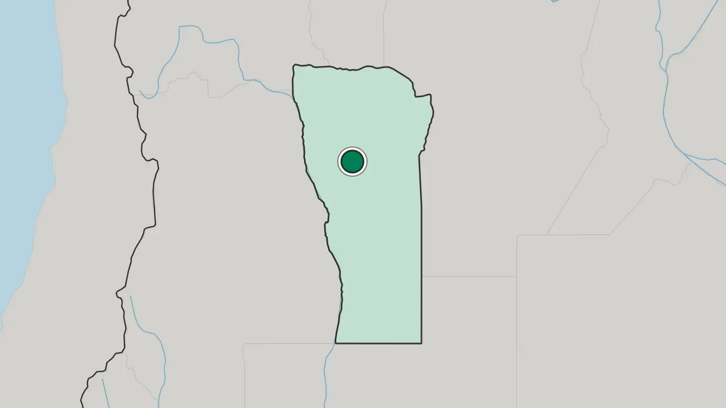 Map of San Luis in Argentina