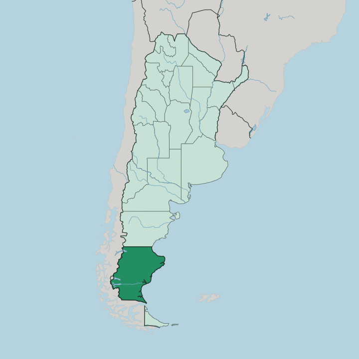 Map showing Santa Cruz Province — In Argentina