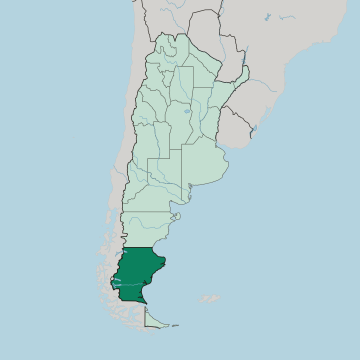 Map showing Santa Cruz Province — In Argentina