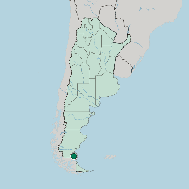 Map showing Río Gallegos — In Argentina