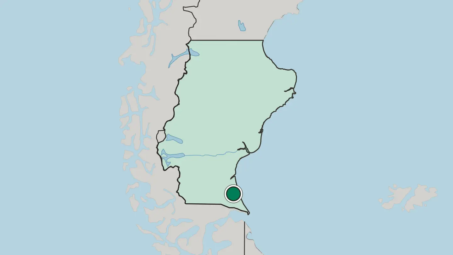 Map of Río Gallegos in Argentina