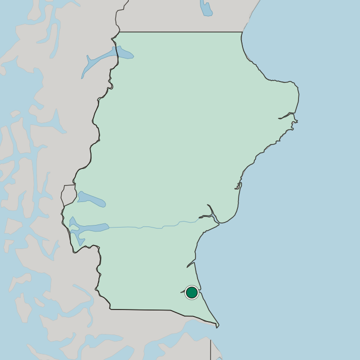 Map showing Río Gallegos — In Santa Cruz Province