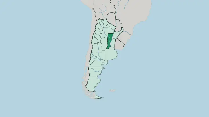 Map of Santa Fe Province in Argentina
