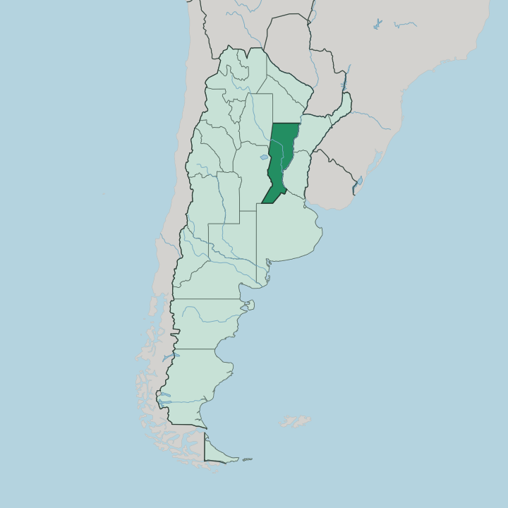 Map showing Santa Fe Province — In Argentina