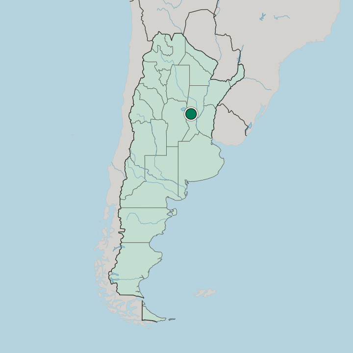 Map showing Rafaela — In Argentina