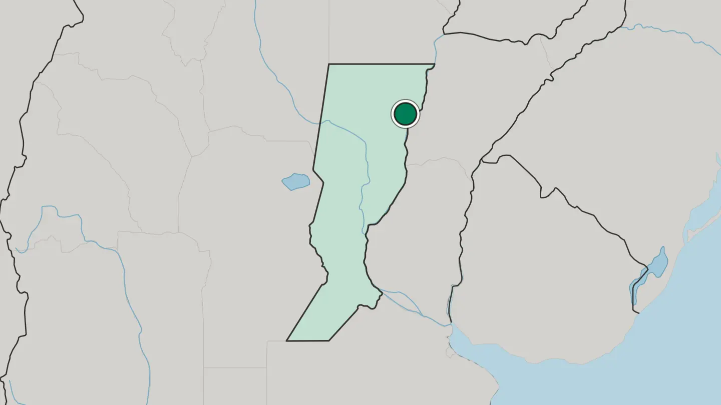 Map of Reconquista in Argentina