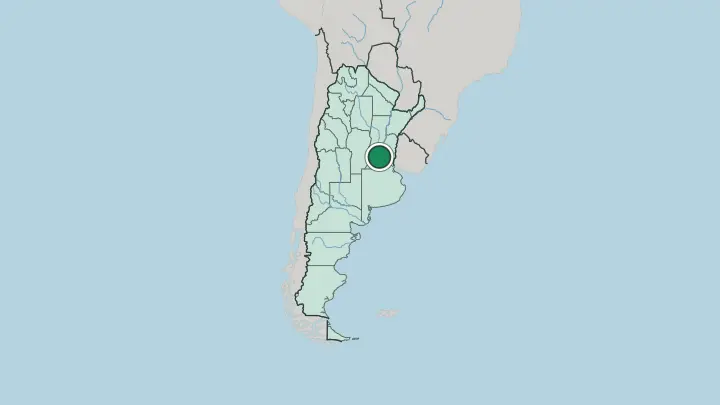 Map of Rosario in Argentina