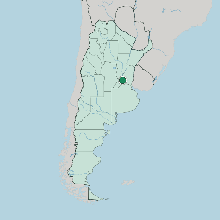 Map showing Rosario — In Argentina