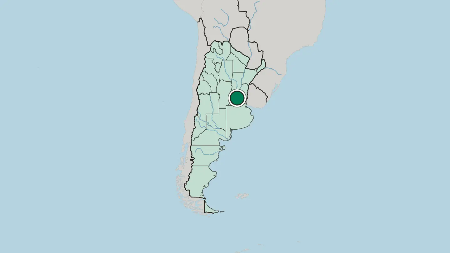 Map of Rosario in Argentina