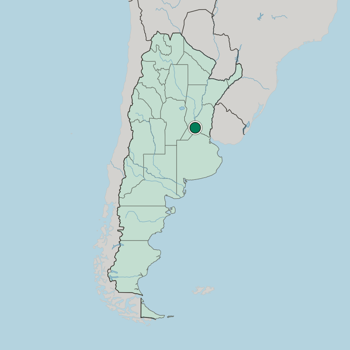 Map showing Rosario — In Argentina