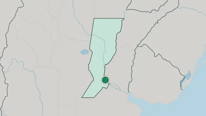 Map of Rosario in Argentina