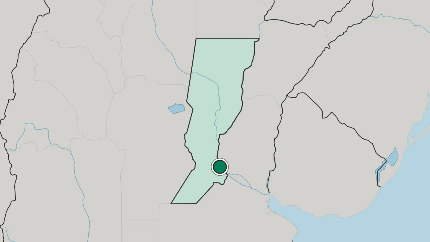 Map of Rosario in Argentina
