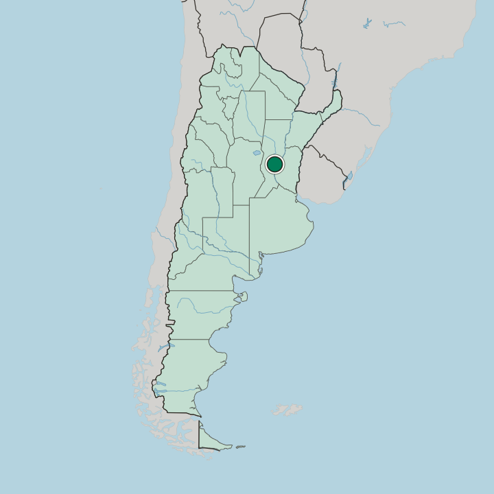 Map showing Santa Fe — In Argentina
