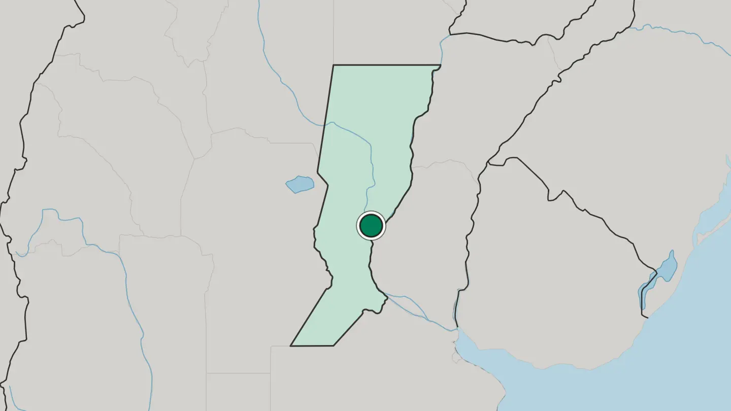 Map of Santa Fe in Argentina
